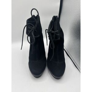 Elizabeth And James Black Platform Suede Ankle Booties High Heel Size 7